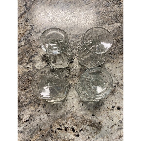 Vintage Anchor Hocking Tulip Clear Glass Ice Cream Sundae Cups 6” Set Of 4 - Picture 4 of 7